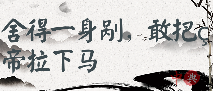 舍得一身剮，敢把皇帝拉下馬