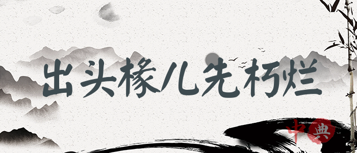 出頭椽兒先朽爛